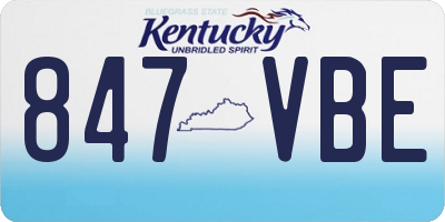 KY license plate 847VBE