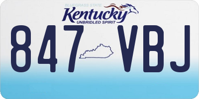 KY license plate 847VBJ