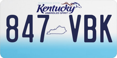 KY license plate 847VBK