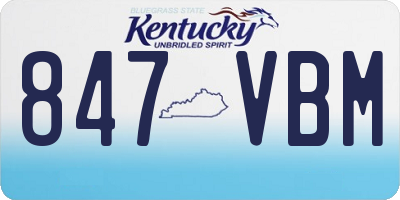KY license plate 847VBM