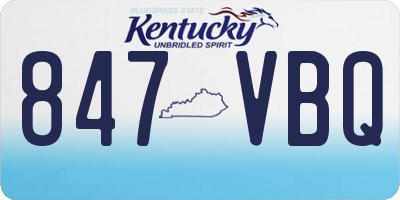 KY license plate 847VBQ