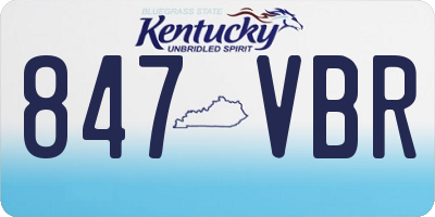 KY license plate 847VBR