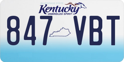KY license plate 847VBT