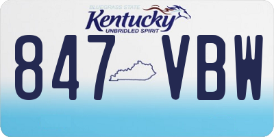 KY license plate 847VBW