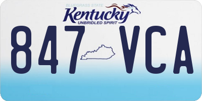 KY license plate 847VCA
