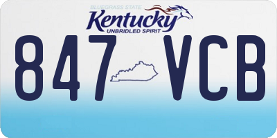 KY license plate 847VCB