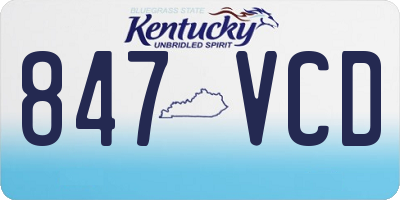 KY license plate 847VCD