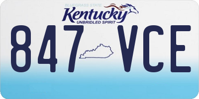 KY license plate 847VCE