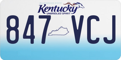 KY license plate 847VCJ