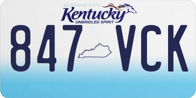 KY license plate 847VCK