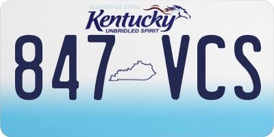 KY license plate 847VCS