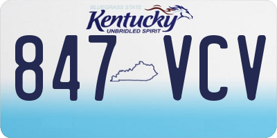 KY license plate 847VCV