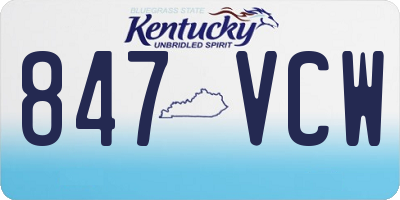 KY license plate 847VCW