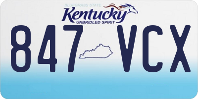 KY license plate 847VCX