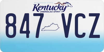 KY license plate 847VCZ