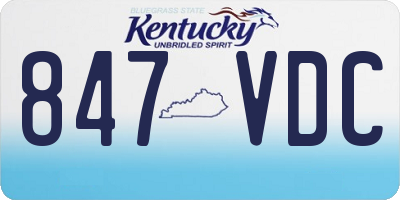 KY license plate 847VDC