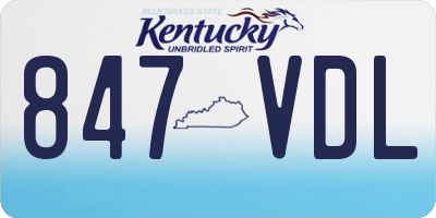 KY license plate 847VDL