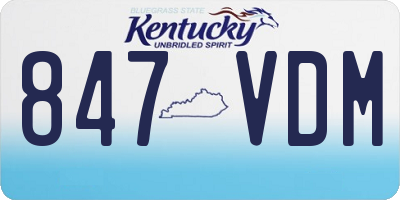 KY license plate 847VDM