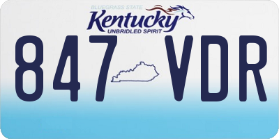 KY license plate 847VDR