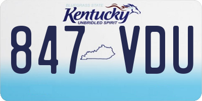 KY license plate 847VDU