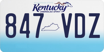 KY license plate 847VDZ