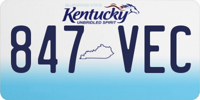 KY license plate 847VEC