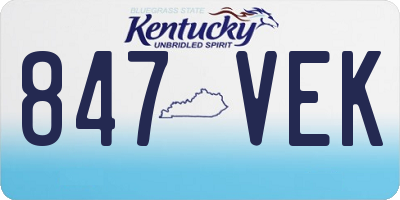 KY license plate 847VEK