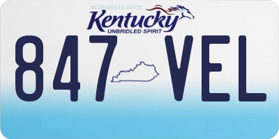 KY license plate 847VEL