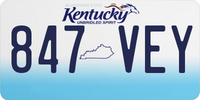 KY license plate 847VEY