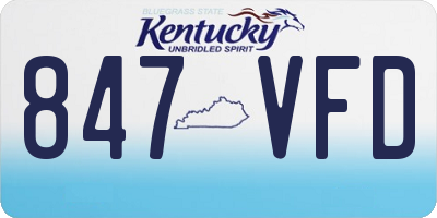 KY license plate 847VFD
