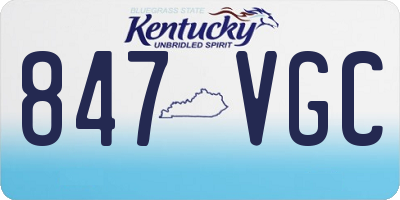 KY license plate 847VGC
