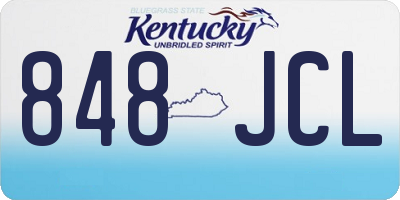 KY license plate 848JCL