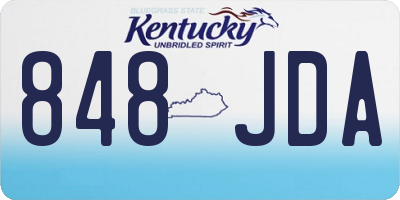 KY license plate 848JDA