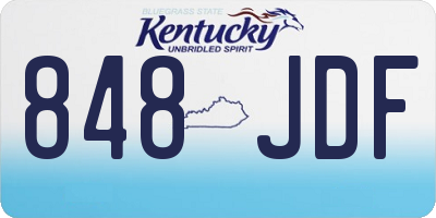 KY license plate 848JDF