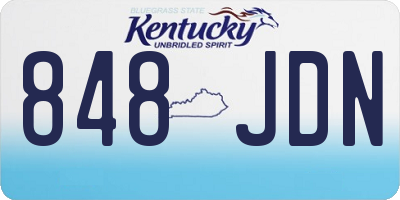 KY license plate 848JDN