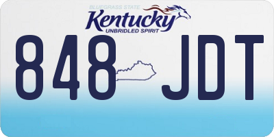 KY license plate 848JDT