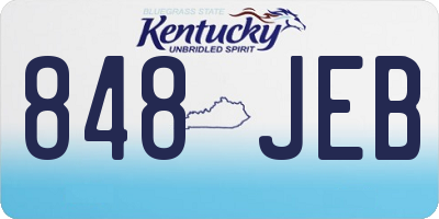 KY license plate 848JEB