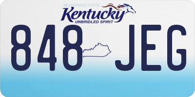KY license plate 848JEG