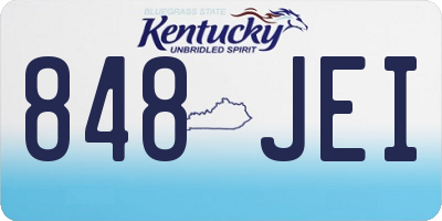 KY license plate 848JEI