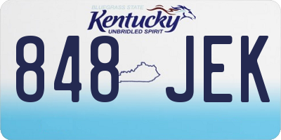 KY license plate 848JEK