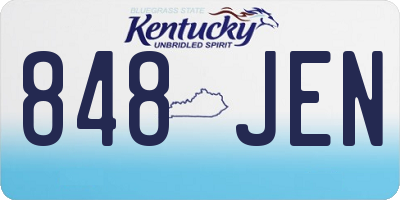 KY license plate 848JEN