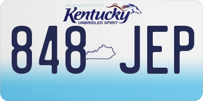 KY license plate 848JEP