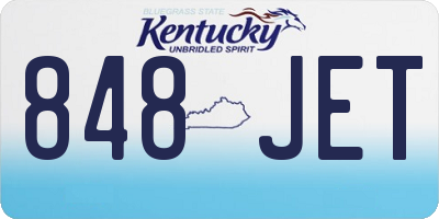 KY license plate 848JET