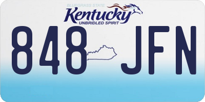 KY license plate 848JFN