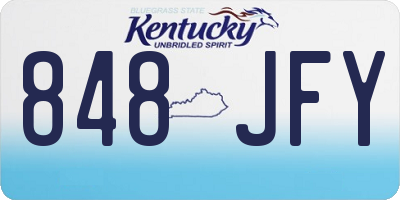 KY license plate 848JFY