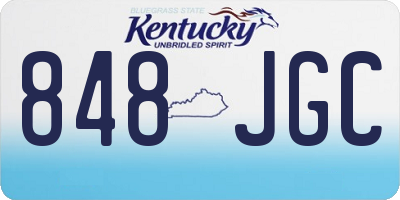 KY license plate 848JGC