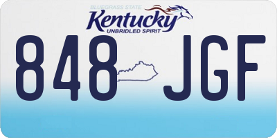 KY license plate 848JGF