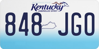 KY license plate 848JGO