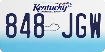 KY license plate 848JGW