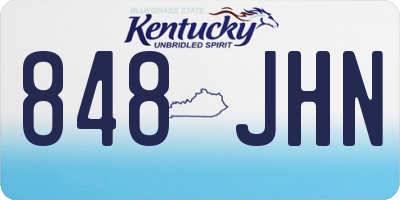 KY license plate 848JHN